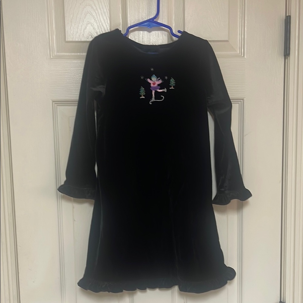 Goodlad Black Velvet Dress with beaded trees
